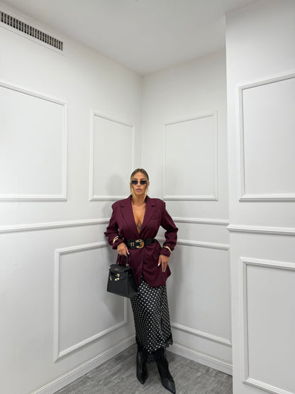 Longuette in satin e pizzo a pois Celine nera 7932