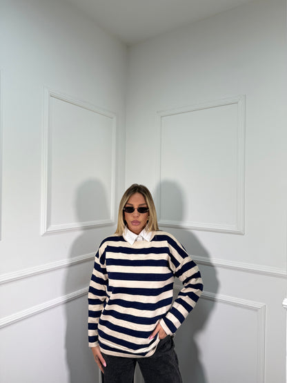 Maglioncino lana rasata Amber blu 3612