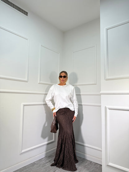 Longuette in pizzo Skim cioccolato go86056