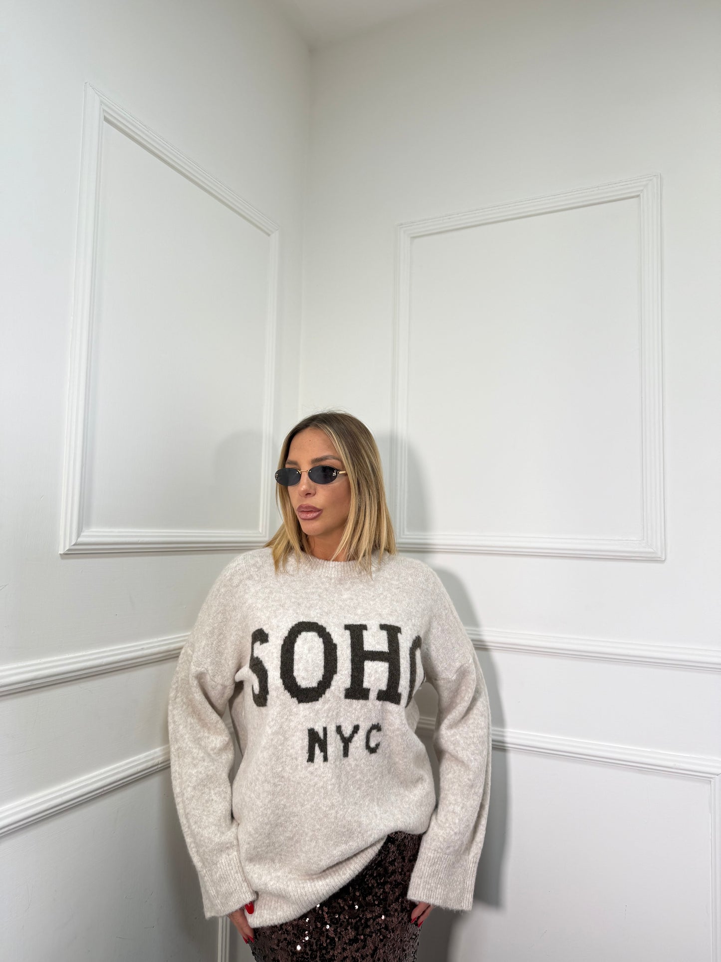 Maxi pullover Soho beige 30028