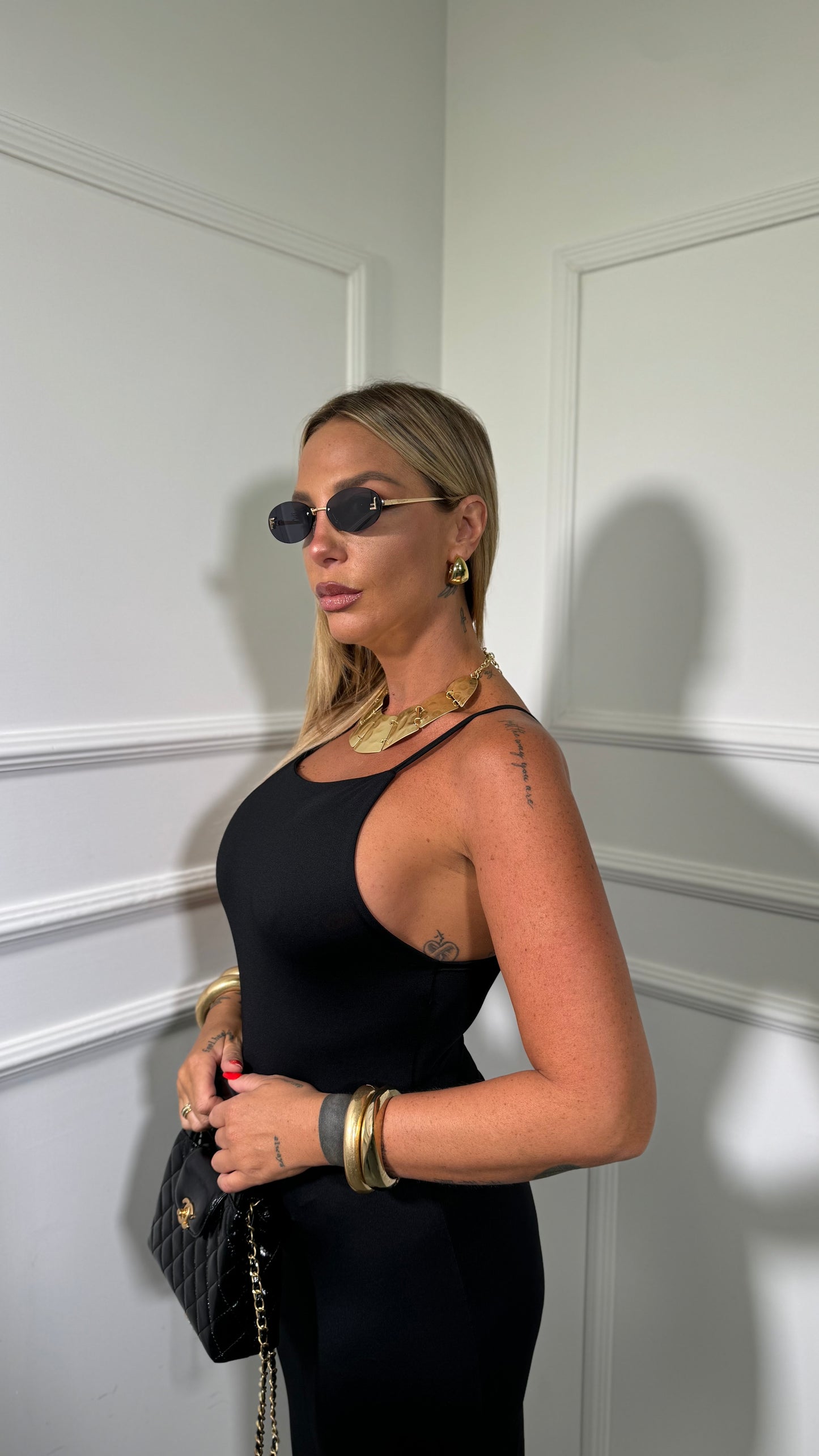 Abito midi in lycra Jolly nero