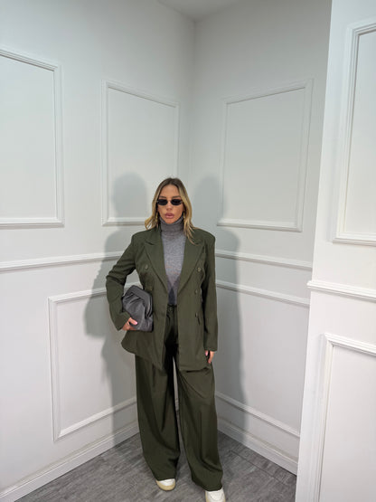 Tailleur doppiopetto Julia verde oliva my86269