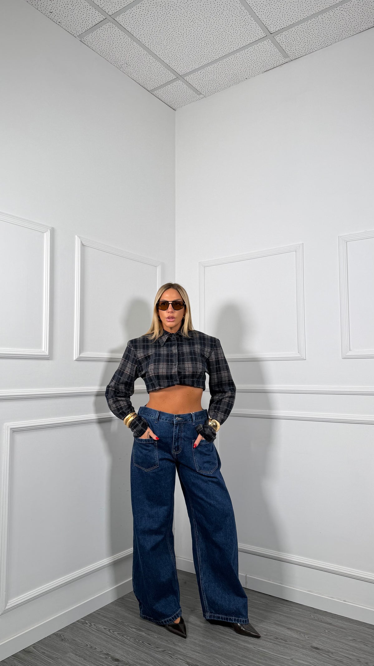 Jeans palazzo lavaggio scuro Ali