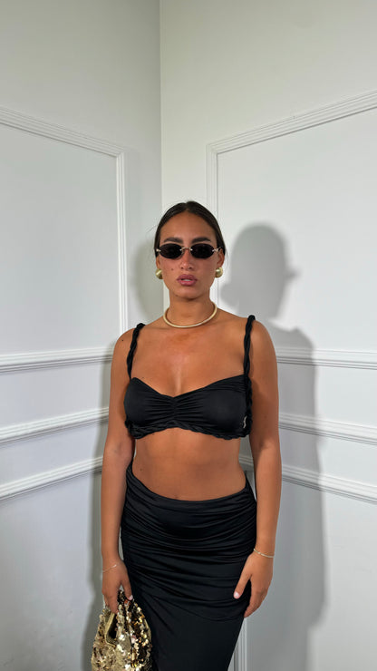 Coordinato in lycra Calliope nero