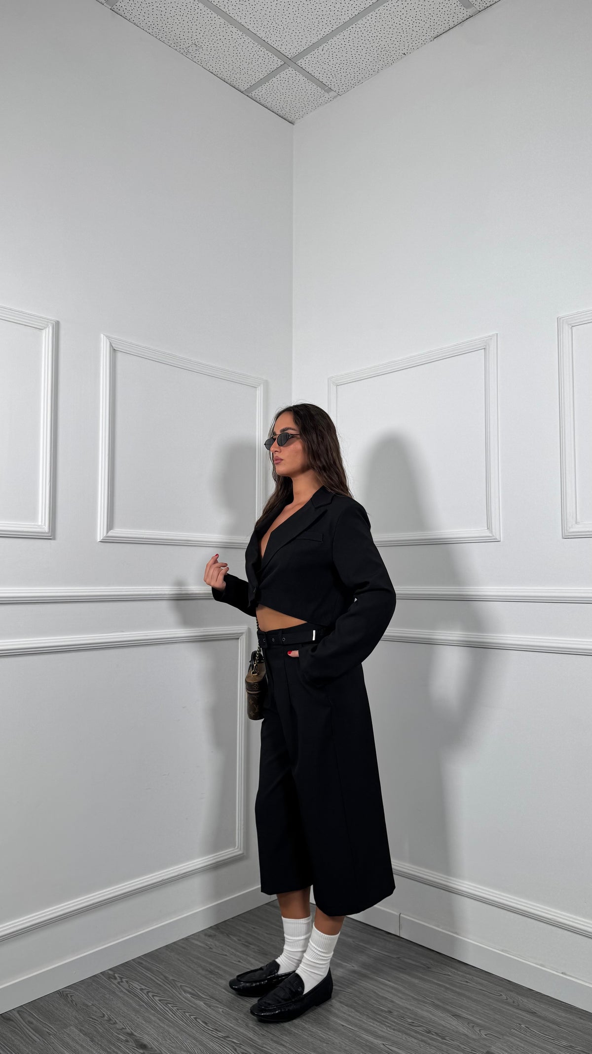 Tailleur con bermuda Florence nero 7207