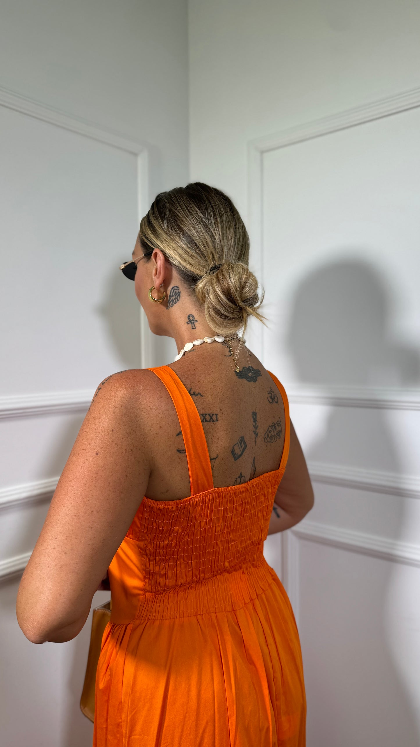 Abito midi in cotone Shila arancio 58202