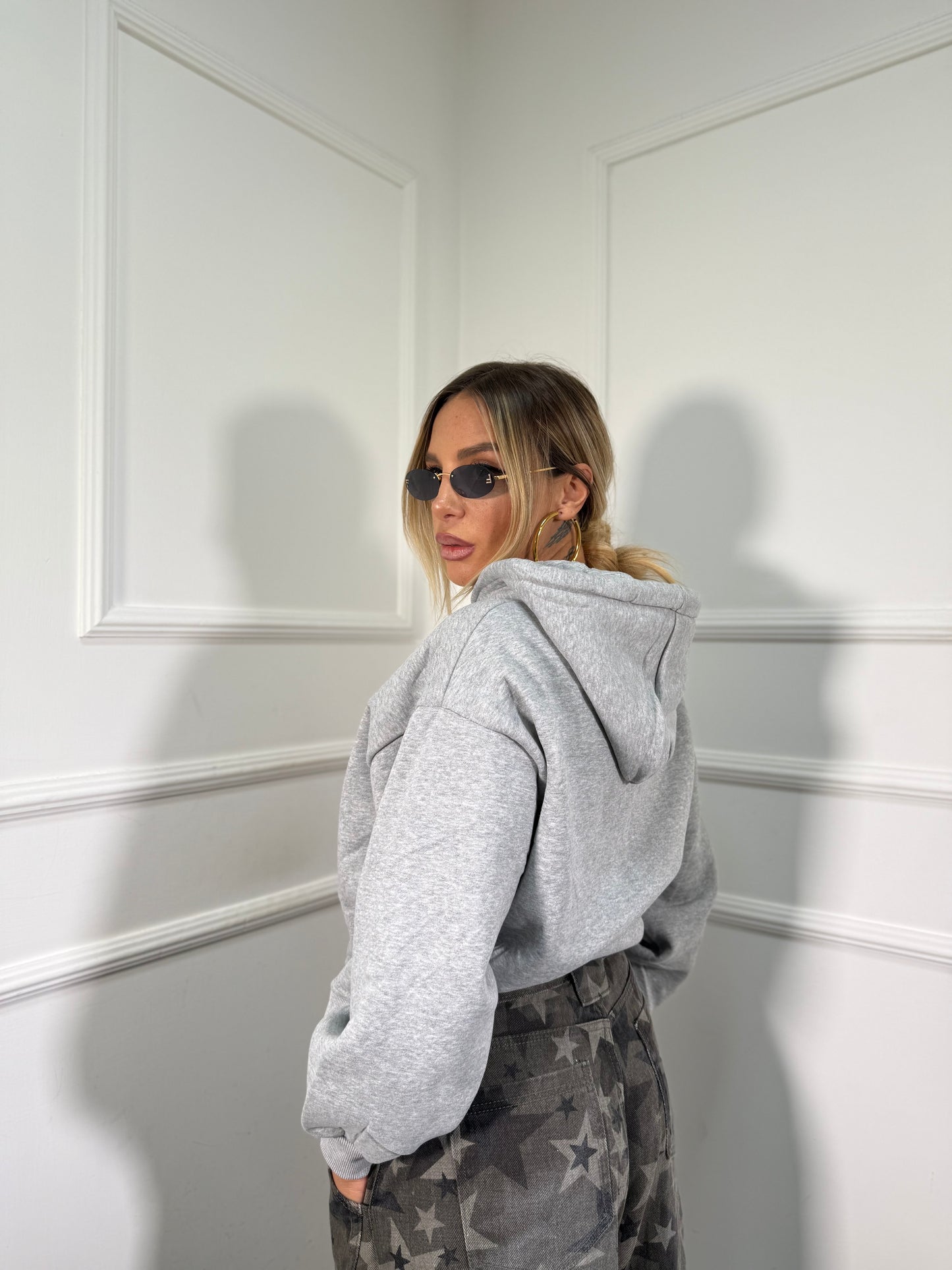 Felpa strutturata Starbucks grigia K-3703