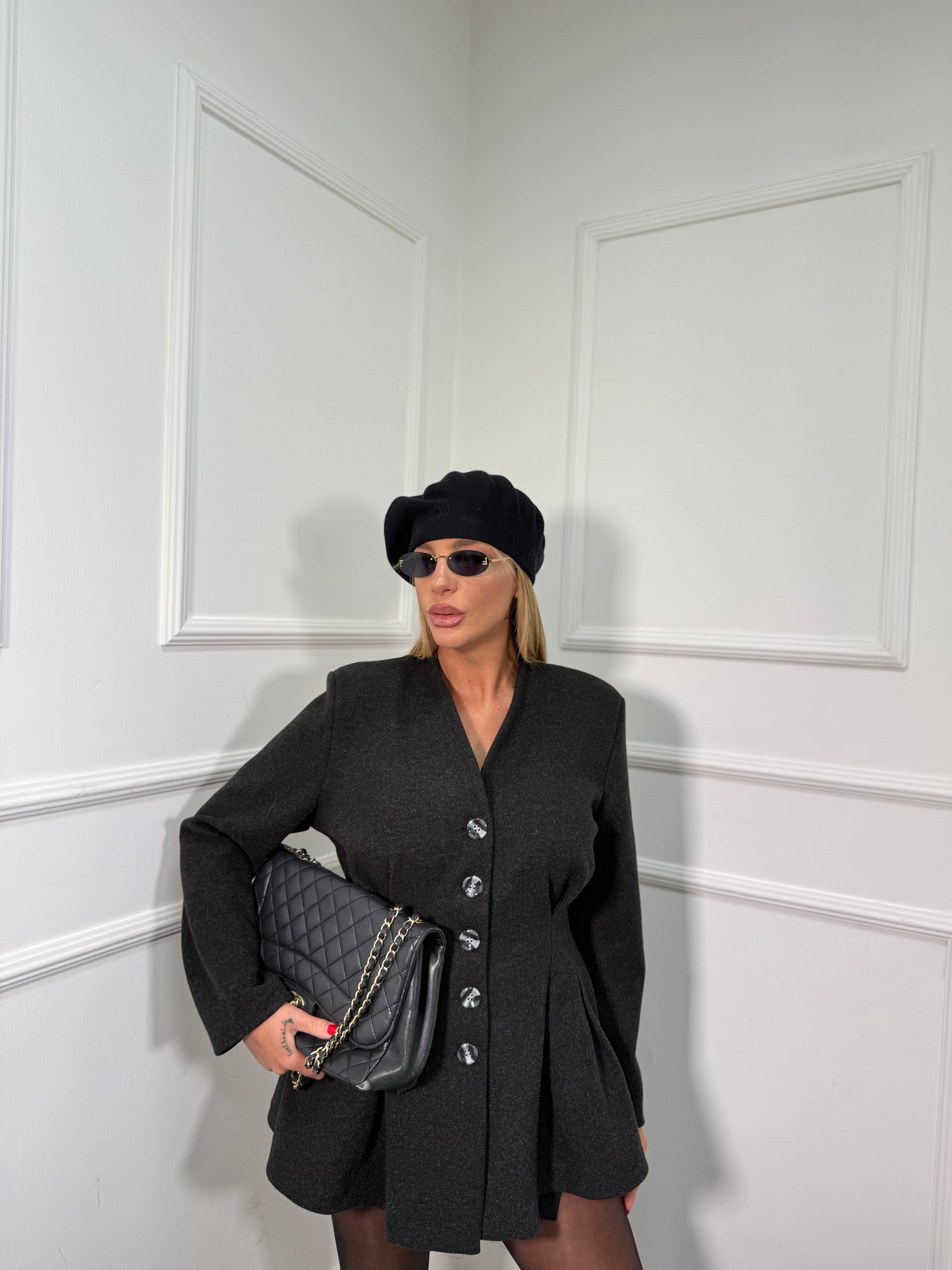 Cappotto lana cotta Corinne grigio antracite 251984