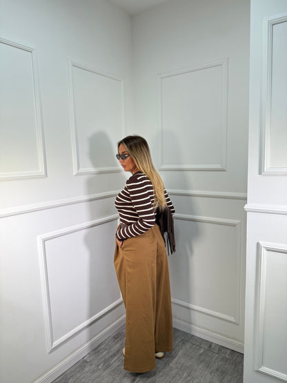 Pantaloni palazzo 7/8 Cathy kaki by justwest 26100p