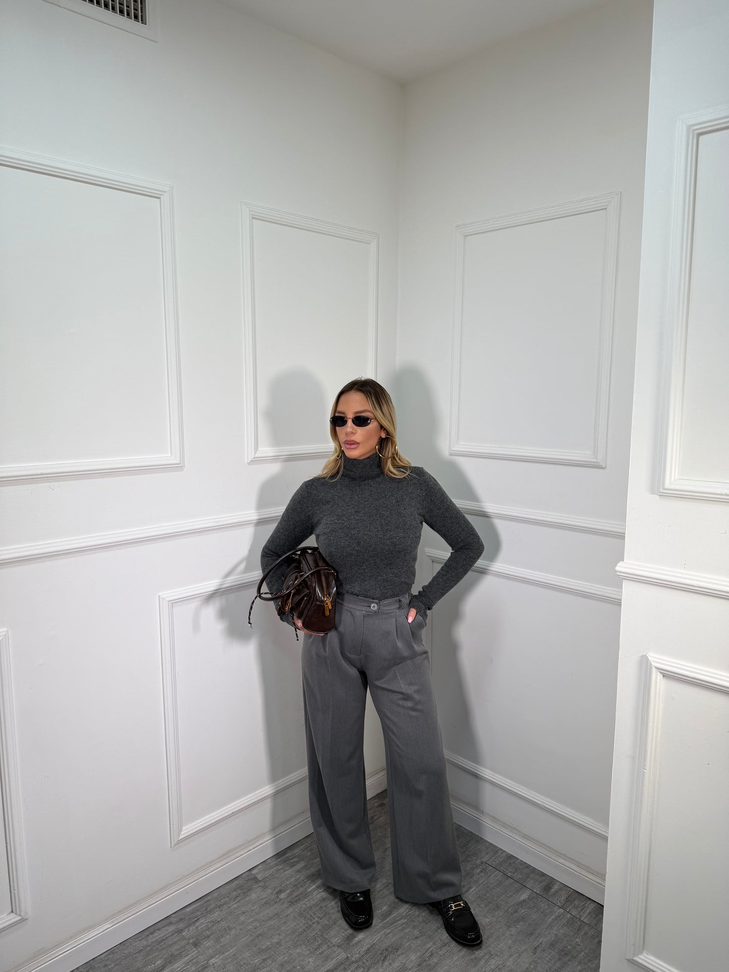 Pantaloni palazzo Studios grigio fumo 15592