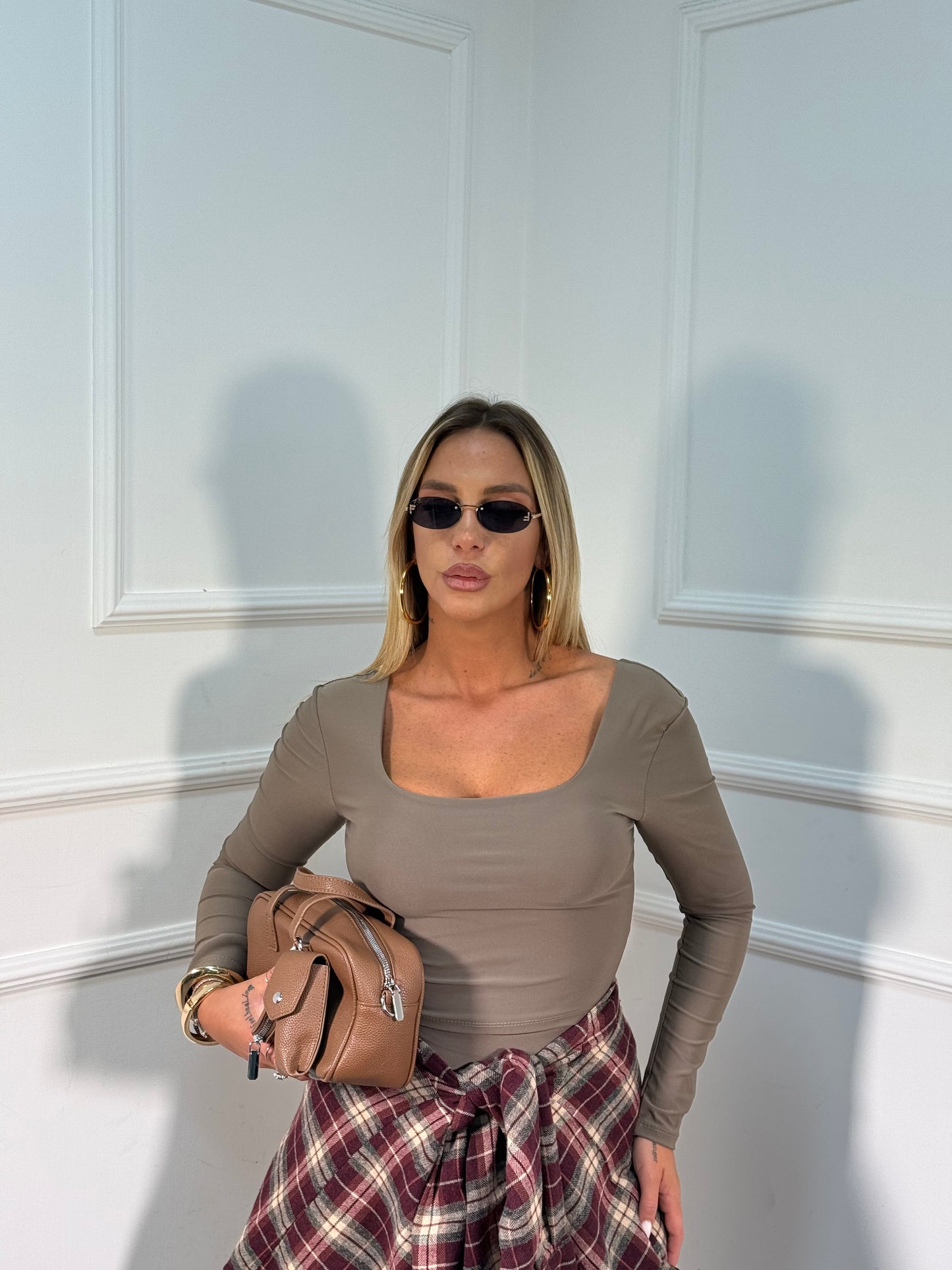 Coordinato in lycra Roxana taupe 16377