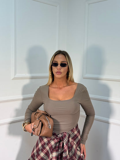 Coordinato in lycra Roxana taupe 16377