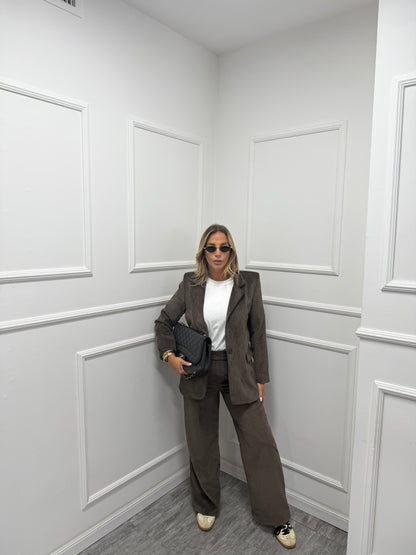 Tailleur a costine in velluto Evelin cioccolato  2073