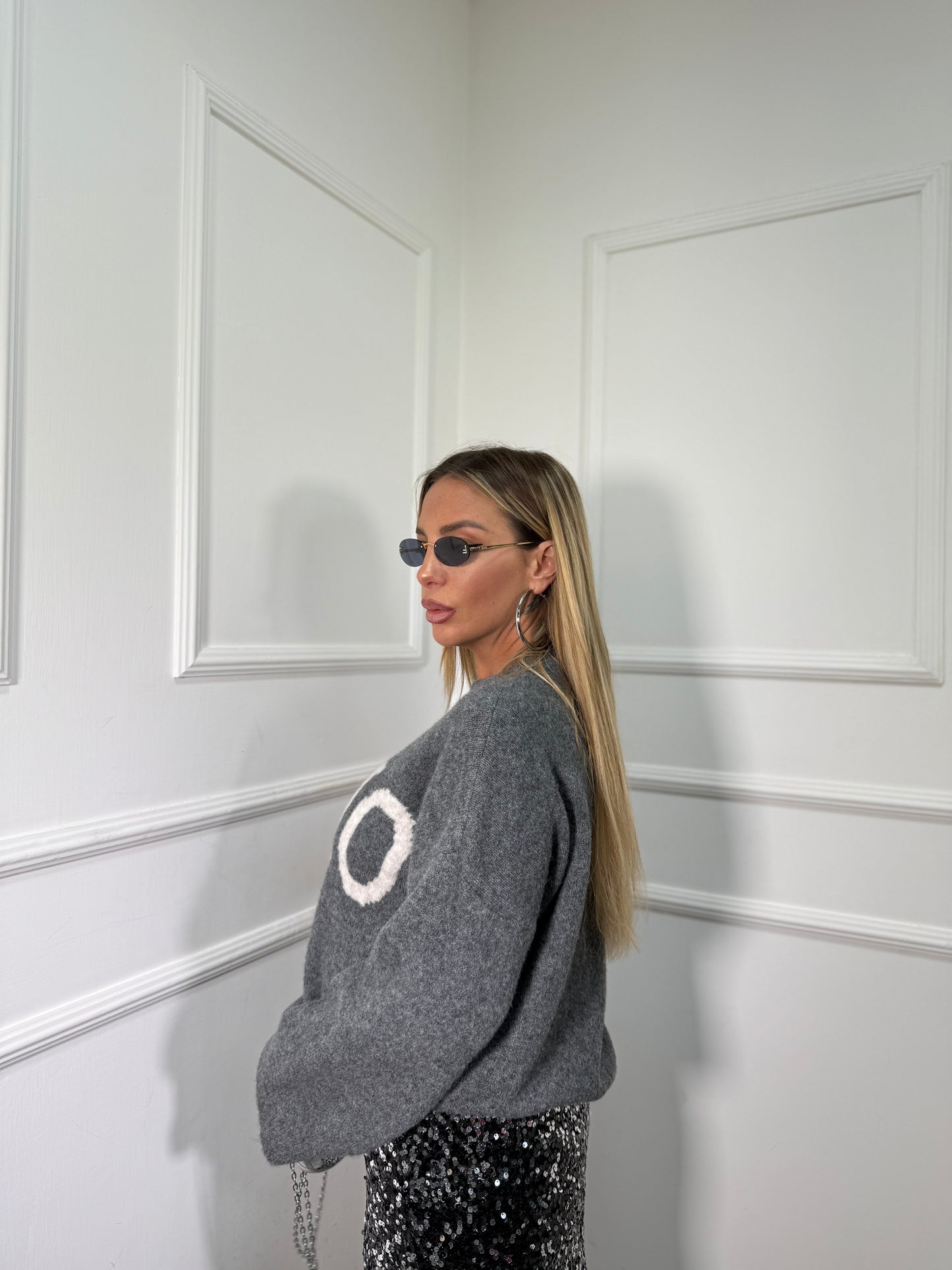 Maxi pullover Soho grigio 30028