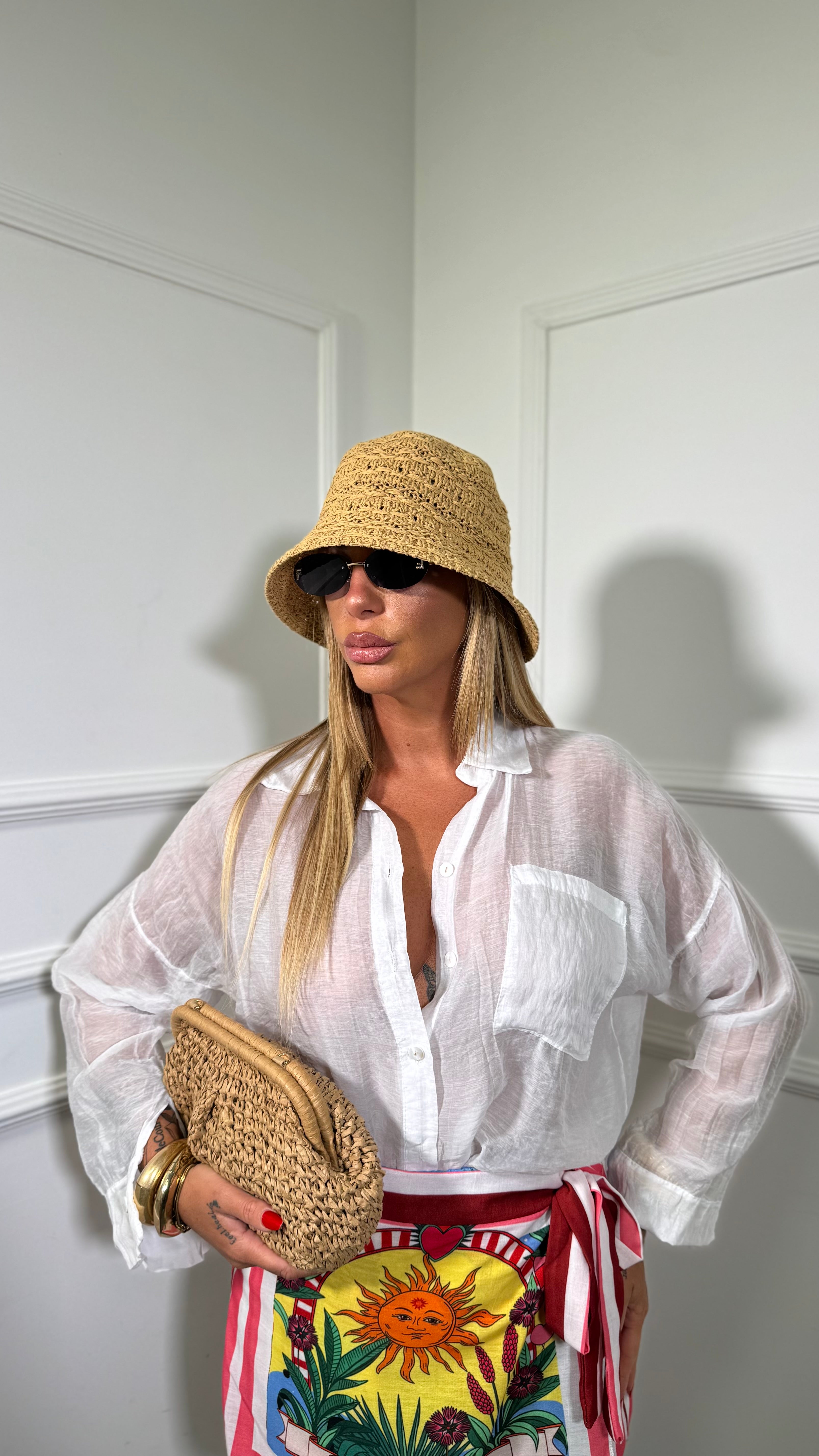 Camicia con taschini 100% cotone Bocadillo bianco 212553a