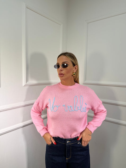 Pullover misto lana No vabbè rosa 258428