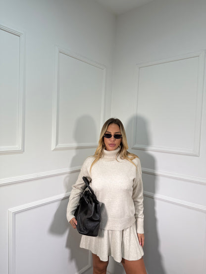 Coordinato lana rasata Paris panna G153