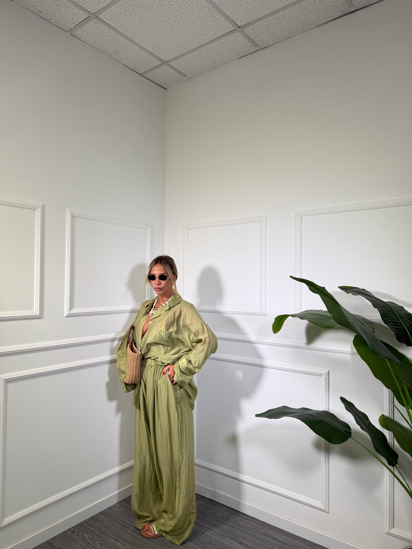 Coordinato semi velato (curvy) Kalua verde avocado 268162