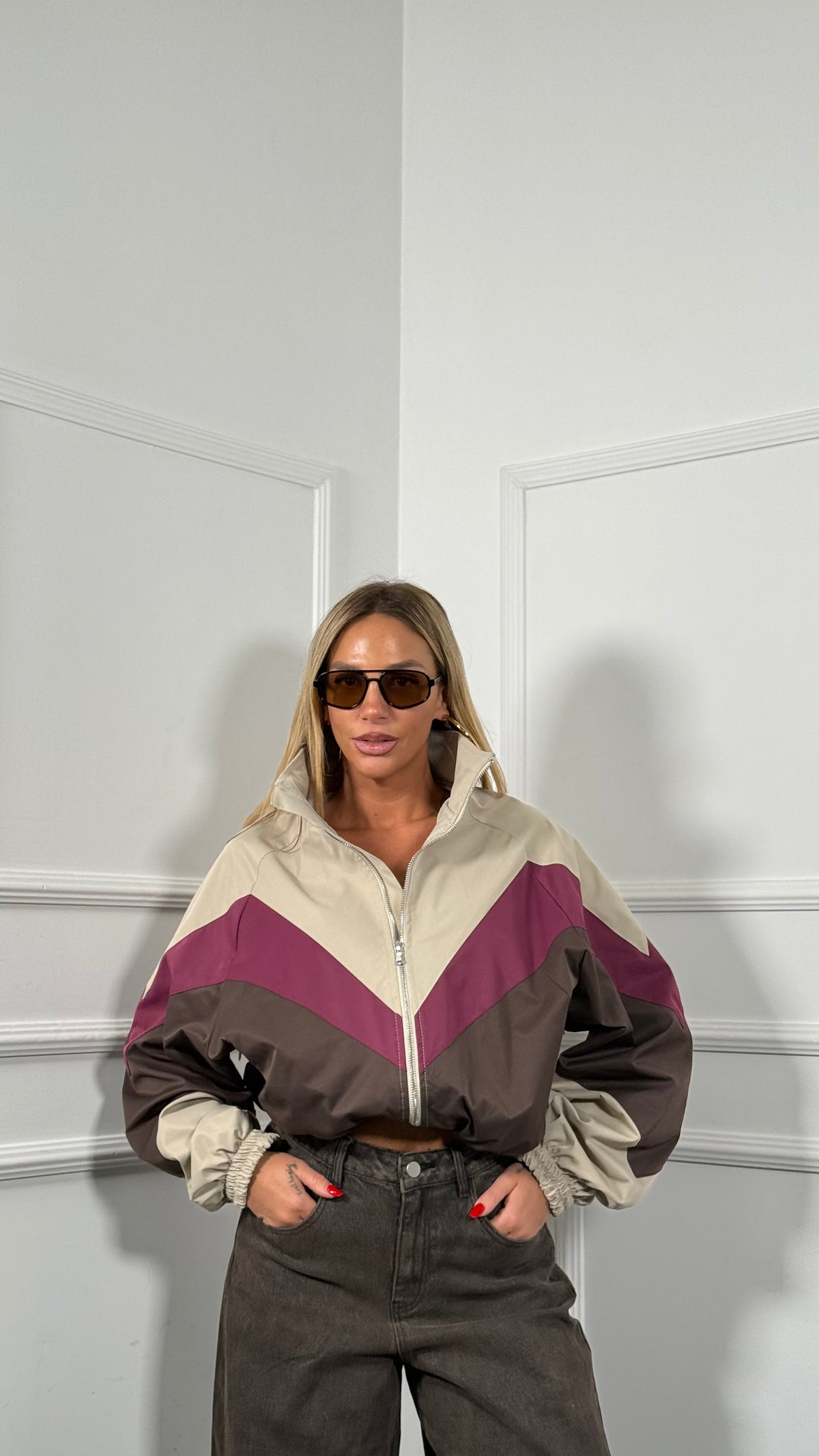 Bomber in nylon by lumina viola ld6174