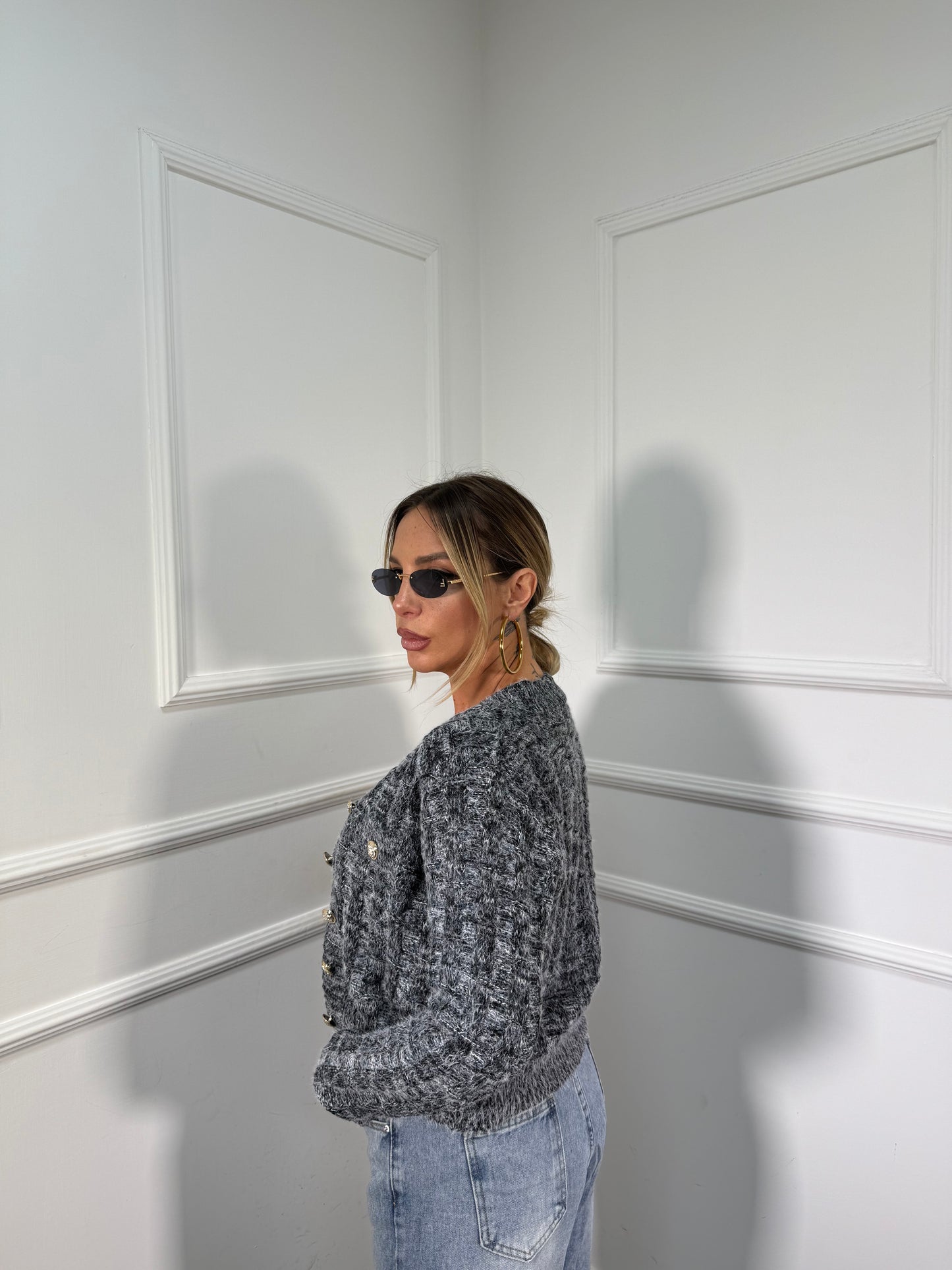 Twin-set in misto lana Lily nero wz134