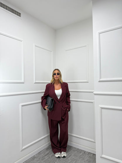 Tailleur Elena bordeaux curvy 46/52 15864