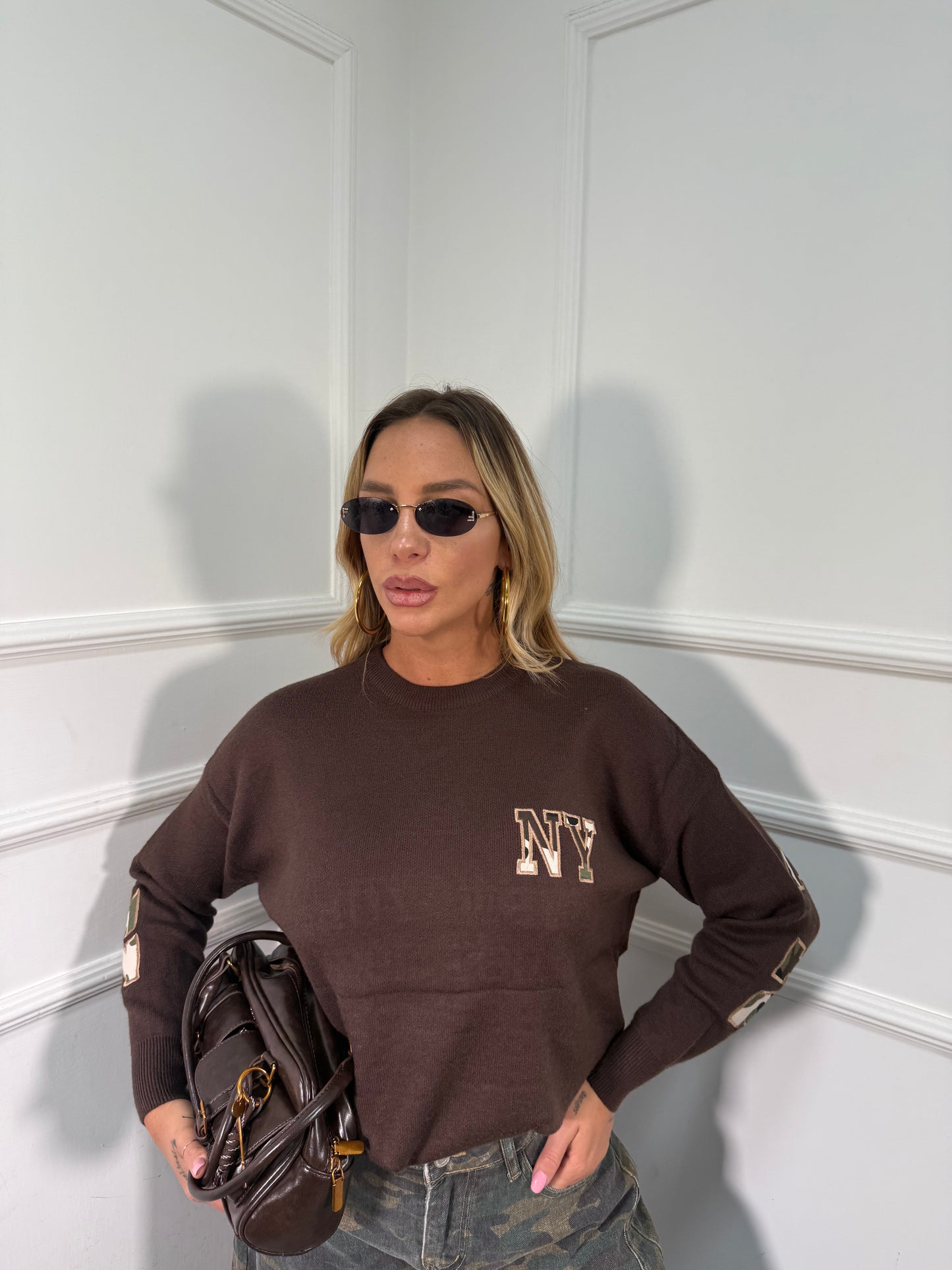 Pullover lana rasata New York 1992 cacao s11187