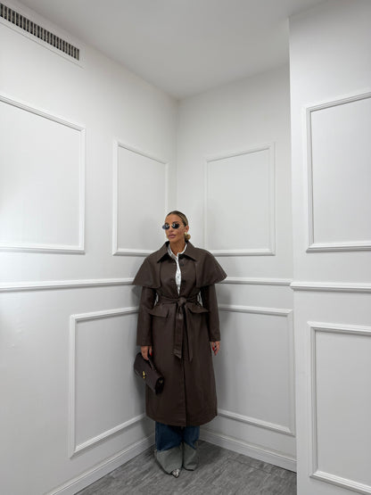 Trench ecopelle Brooklyn cioccolato 9185sc