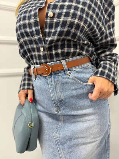 Cintura in ecopelle cuoio