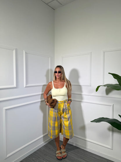 Bermuda a quadri Marbella giallo 2811