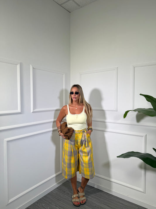 Bermuda a quadri Marbella giallo 2811