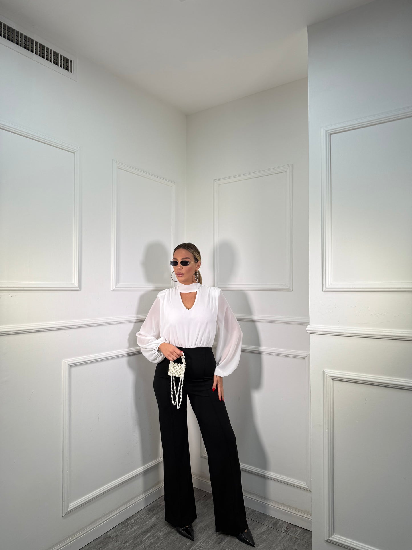 Jumpsuit a palazzo Ellis bianca 378788