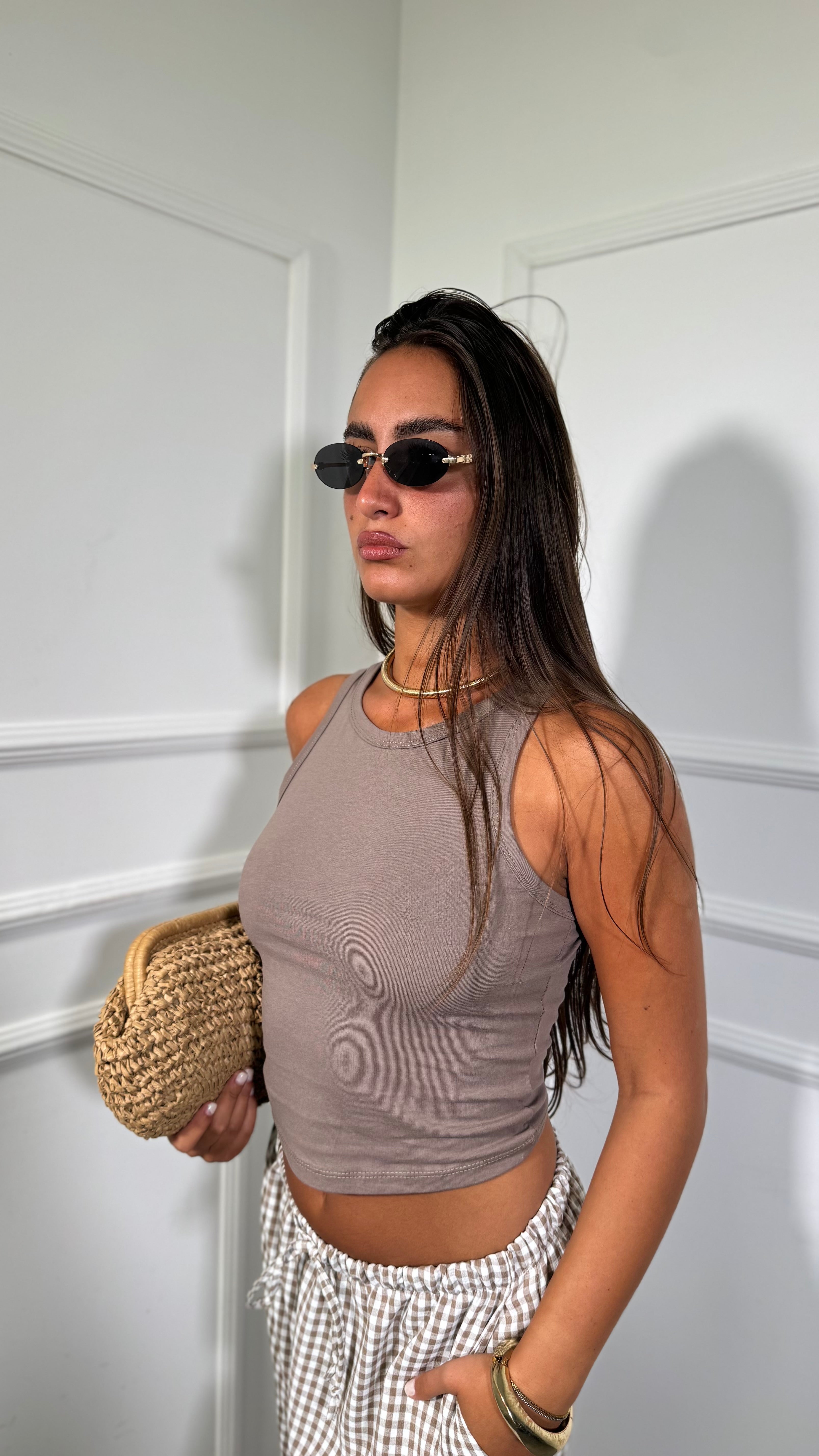 Canotta in cotone Freeday taupe