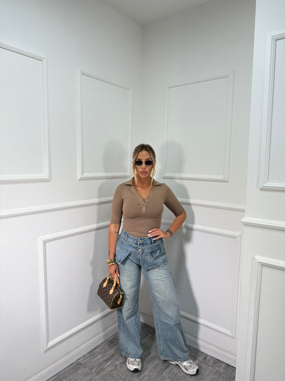 Jeans doppio bustino lavaggio chiaro yd8811