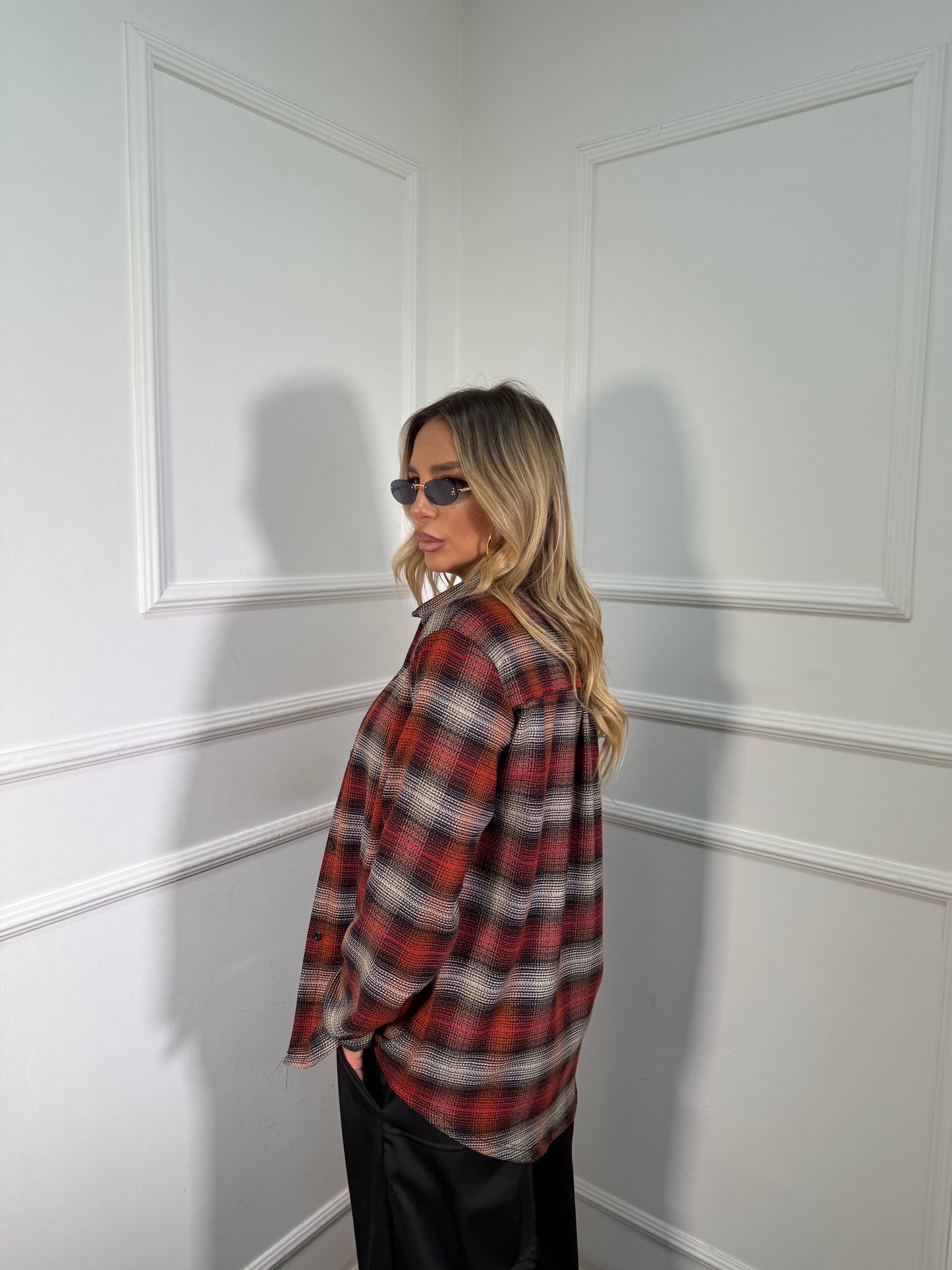 Camicia a quadri Claus rosso/nero 2727