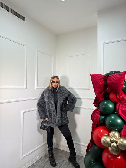 Ecofur a pelo corto Snow grigio antracite 5007