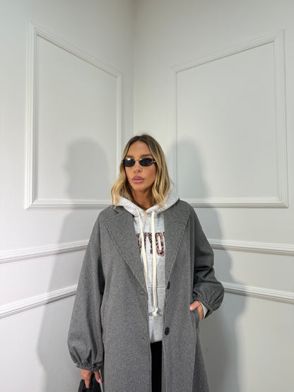 Maxicoat in tweed Favola 2.0 grigio 22635