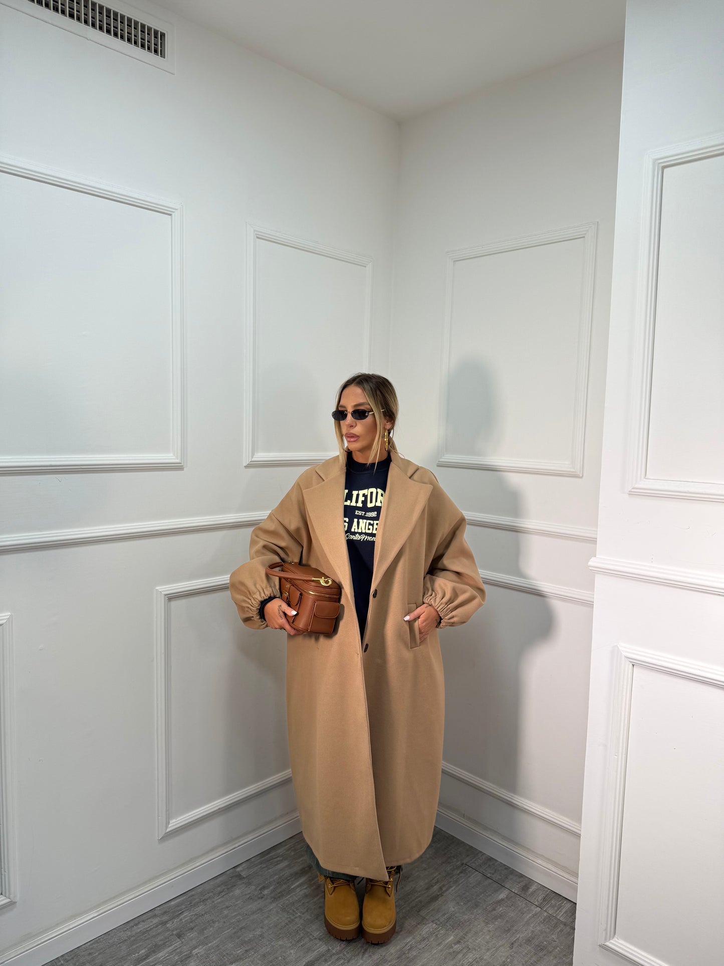 Maxi coat Favola camel 22301