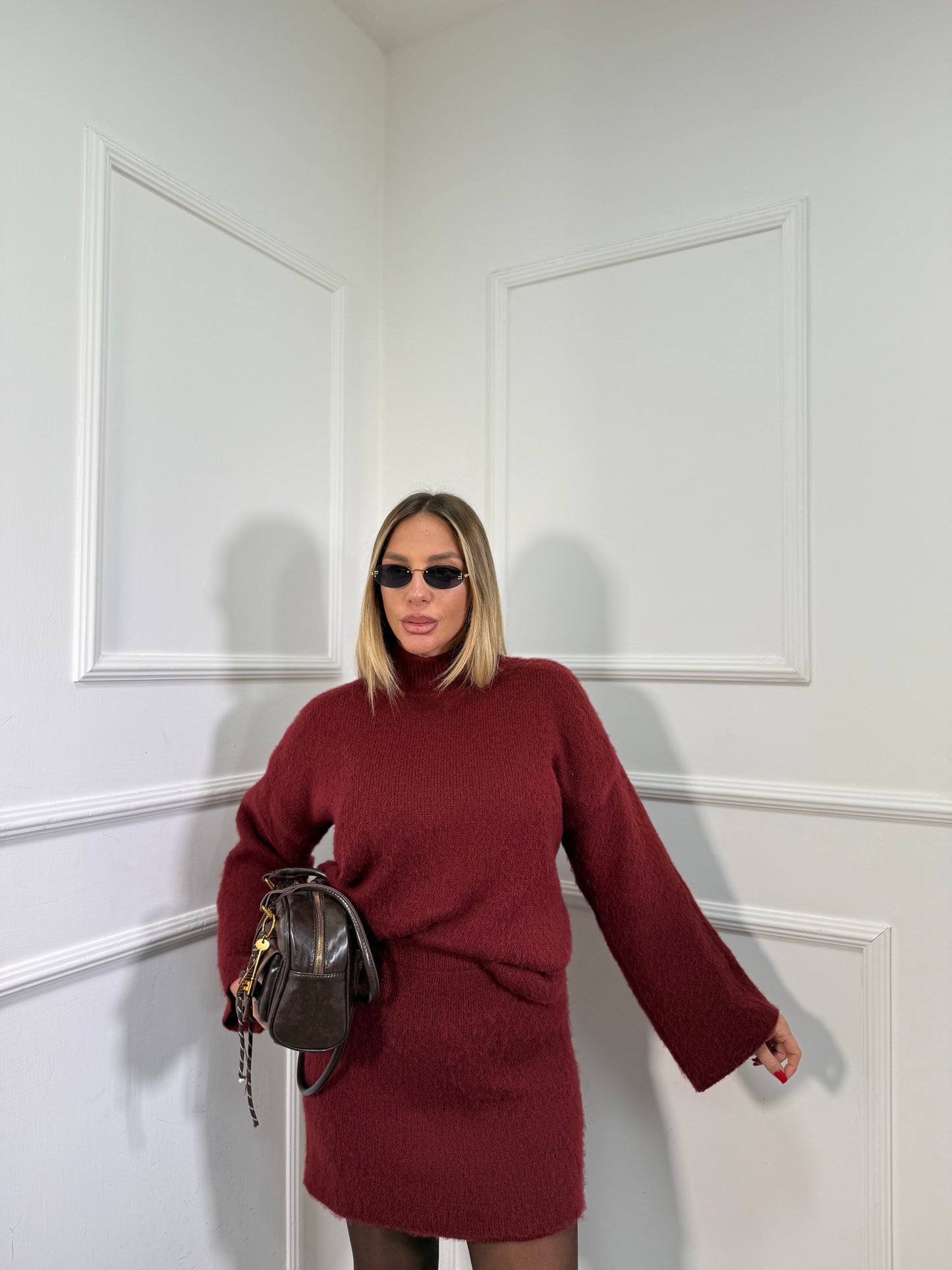 Coordinato lana cotta Ruby bordeaux 6670