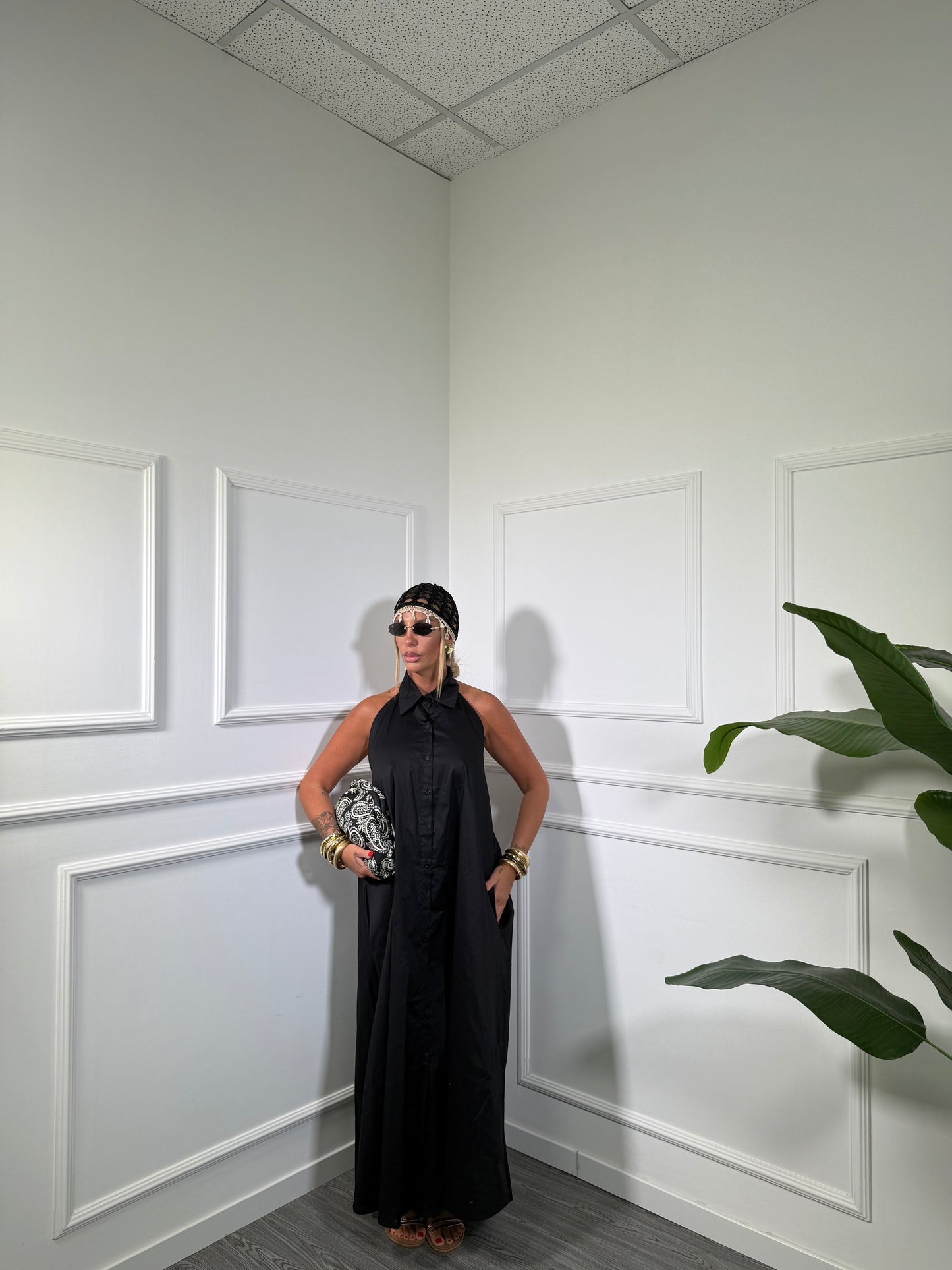 Chemisier midi (Curvy) Alisha nero in125681