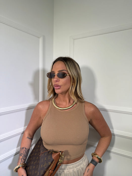 Canotta crop costine (vari colori ) 5118