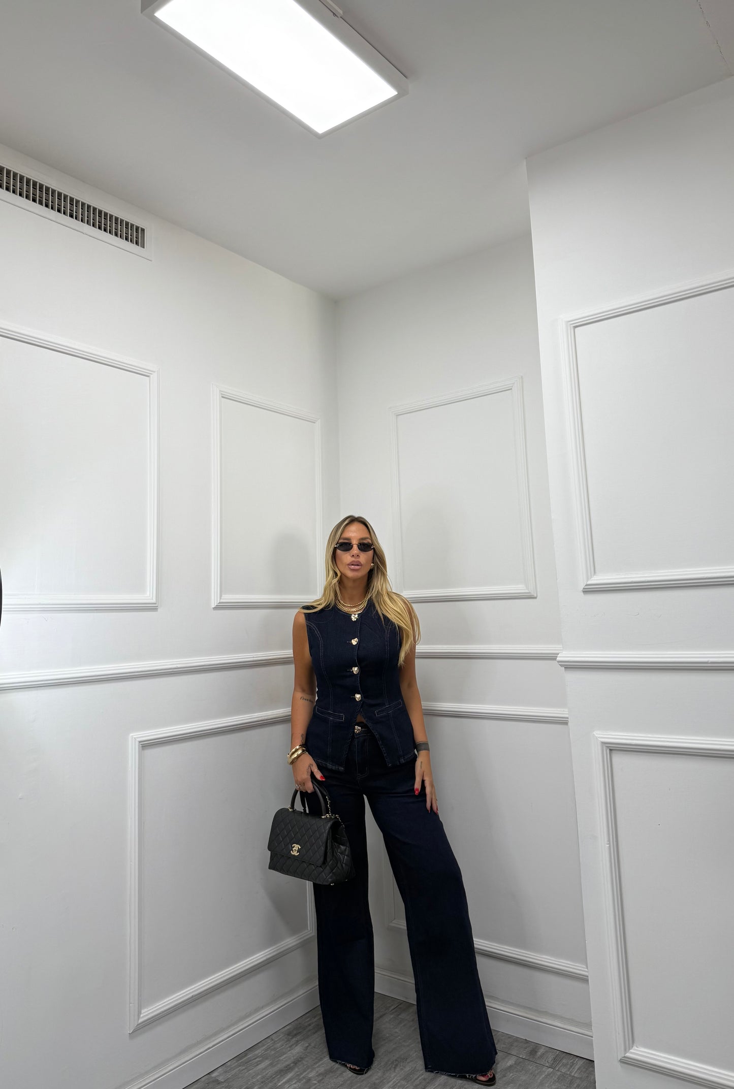 Coordinato in denim Lavinia lavaggio scuro premium quality
