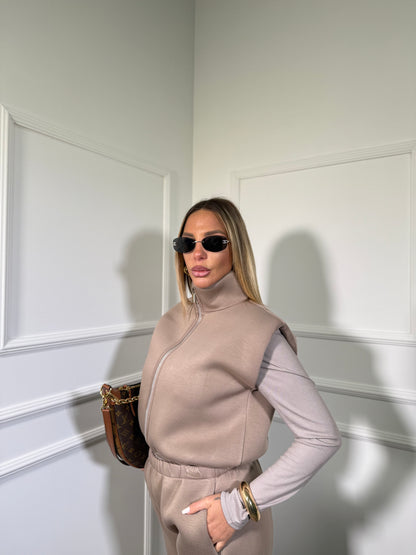 Triset tuta in neoprene con shirt Dallas taupe 8623