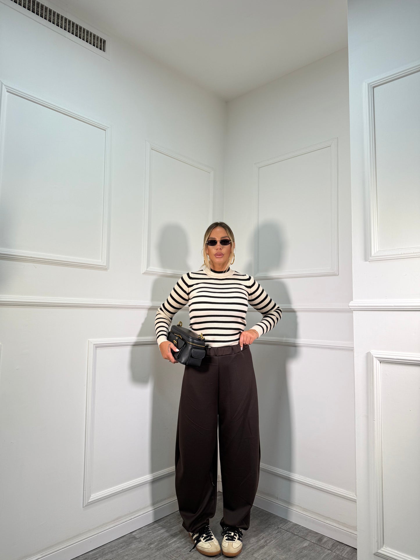 Pantaloni balloon Ella marrone 34902