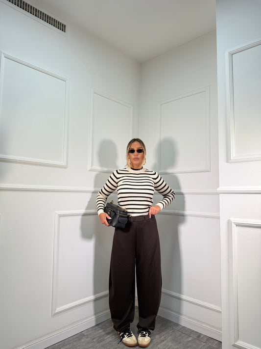 Pantaloni balloon Ella marrone 34902