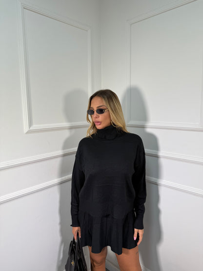 Coordinato lana rasata Paris nero  G153