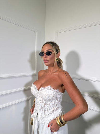 Bustier in pizzo Giselda bianco