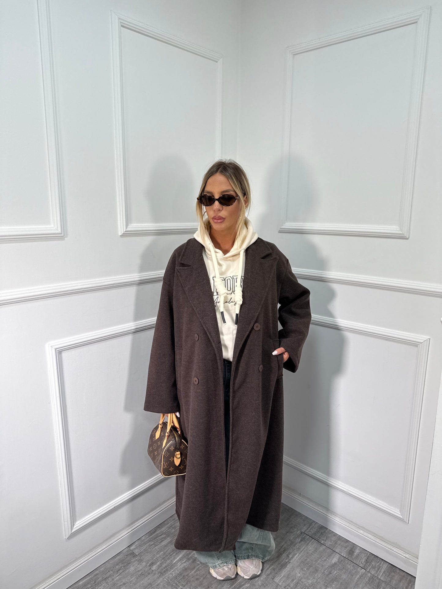 Cappotto oversize lana cotta New Yorker cioccolato 88793