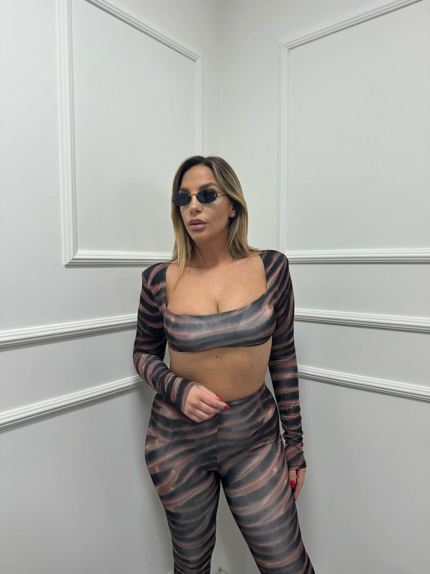 Coordinato in lycra sarah zebrato 11377
