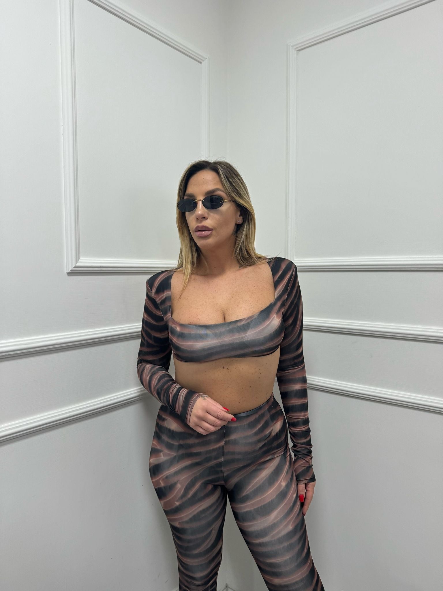 Coordinato in lycra sarah zebrato 11377