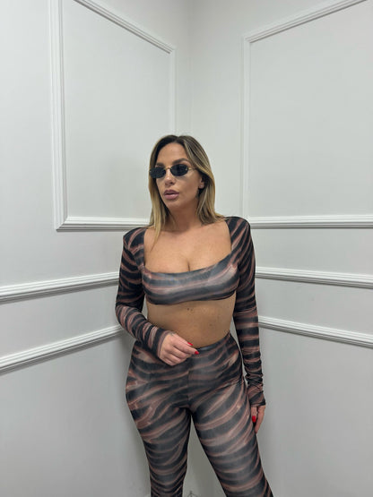 Coordinato in lycra sarah zebrato 11377
